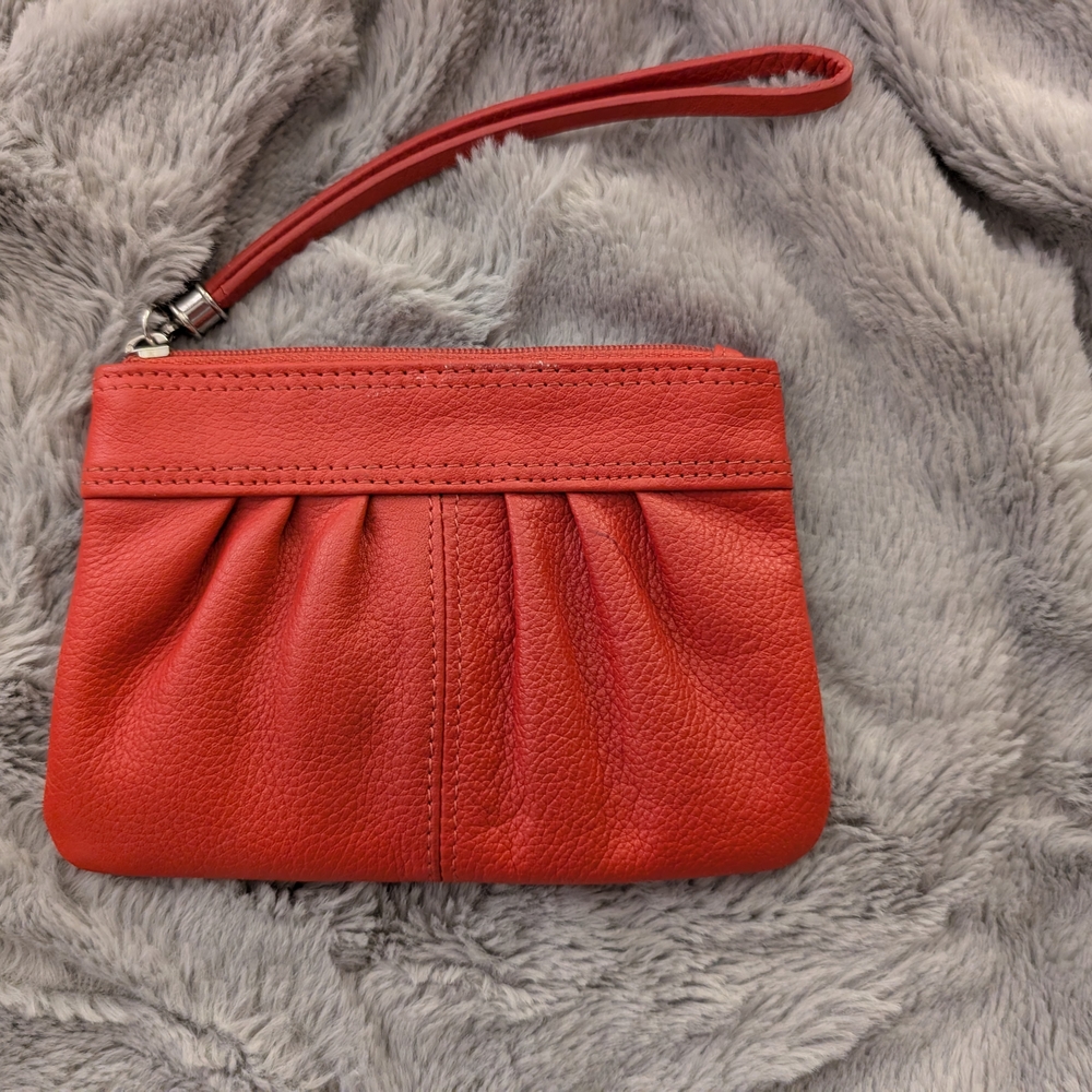 Danier Vibrant Red Leather Wristlet